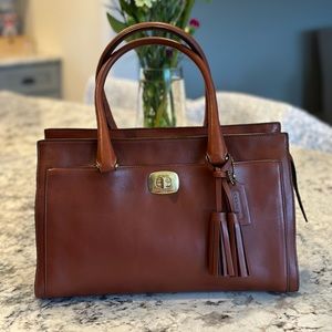Coach Leather Satchel. 13in L x 8in T x 6in W